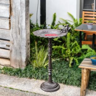 饰 铸铁做旧落地天使喂鸟器摆件别墅花园庭院铁园艺装 新品 欧式