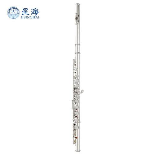 星海长笛XF-100/120儿童学生初学镀银16孔C调带E键长笛