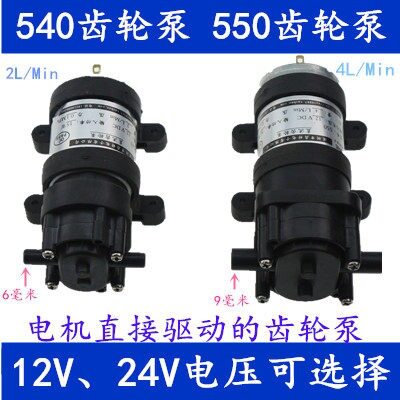 540齿轮泵12V自吸泵耐高温化工泵循环抽油水泵24V微型高压叶轮泵
