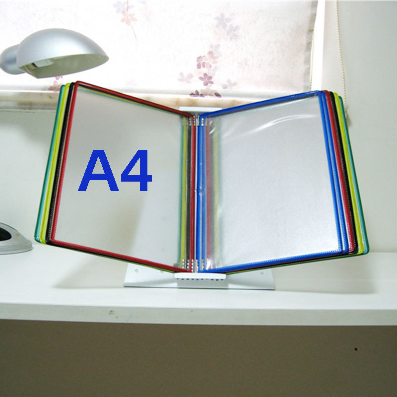 桌面A4挂墙壁翻页文件夹上墙展示架5页10页标准作业指导书展示架