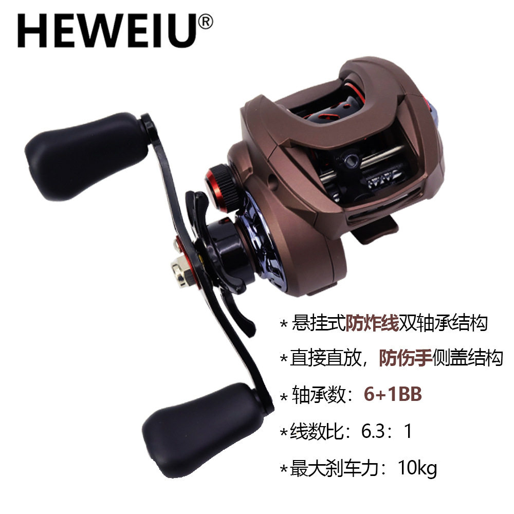 HEWEIU 路亚带卸力报警水滴轮远投防炸线渔轮