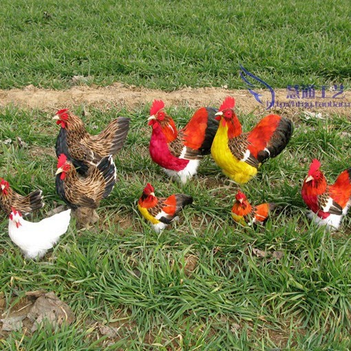 仿真公鸡母鸡动物模型摆件孵蛋鸡装饰道具家居软装超市装饰品用品