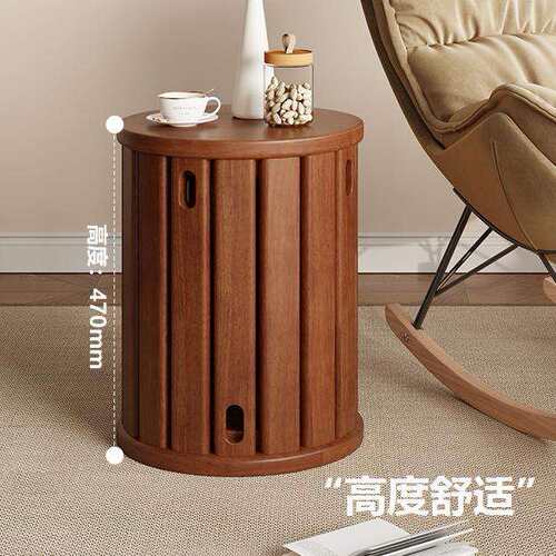 叠叠乐中古实木圆凳家用客厅组合可移动茶几边几多功能凳子casagd