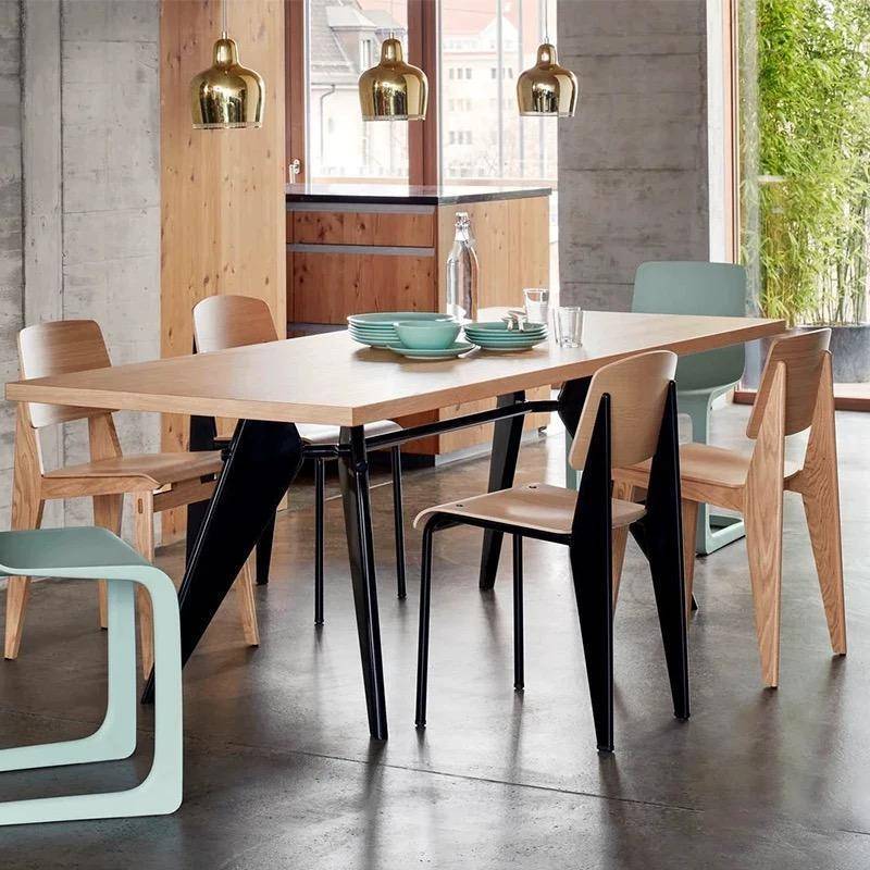 现代简约家用小户型餐桌洽谈时尚工作桌咖啡桌长条设计师实木桌子