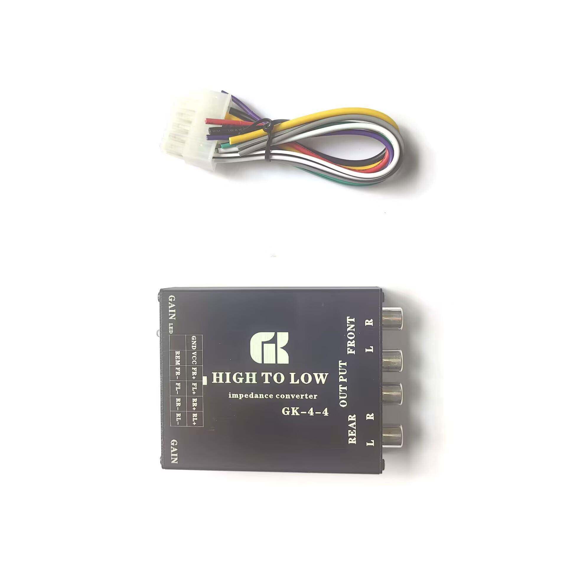 汽车音频转换器12V4通道rca高转低线立体声扬声器频率滤波器