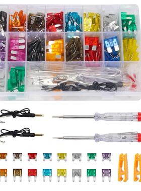 306Pcs插片式汽车保险丝组合套件标准中号迷你平脚型保险丝2A-30A