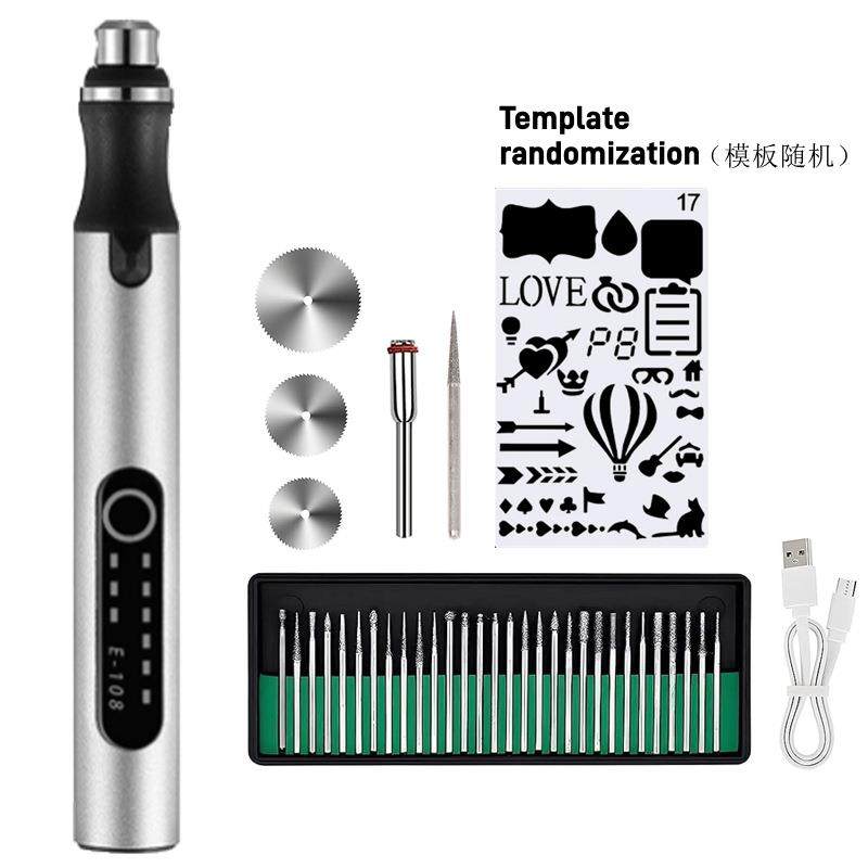 USB充电迷你电磨笔E108无绳调速雕刻磨甲修边记号绘图模板37,纺织面料/辅料/配套,纺织机械配件,淘宝优惠券,粉丝福利购,淘宝优惠卷