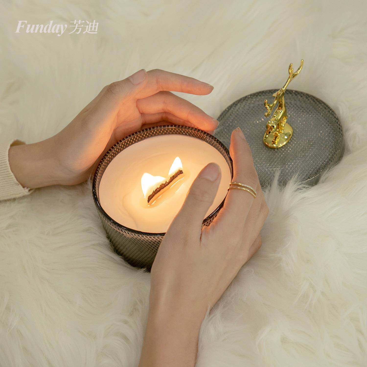 烟香薰蜡烛手工大蜡鹿角锤纹玻璃256杯颜值气豆氛摆件无香氛蜡3烛,家居饰品,蜡烛/蜡片,淘宝优惠券,粉丝福利购,淘宝优惠卷