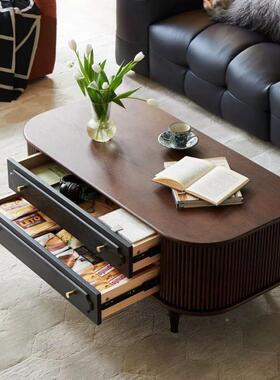 法式小实复古电视柜用茶几木组合家美式简约MCI新款户型客厅轻奢