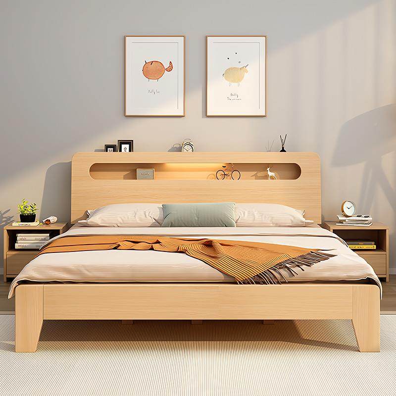 实木床1.5米人出屋床1.租8双人床1.2m厂直销单床特卖现代工简板式