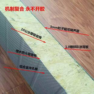 定制粒子阻隔吸音板墙尼面彩钢冲孔岩棉加隔声音毡声屏障100678mm