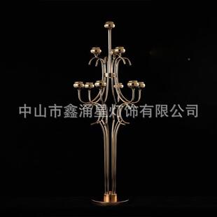 金色落杯地餐烛829-6+3+台摆蜡烛浪漫件烛光晚家居婚礼桌花摆台铁