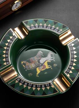 茄龙（C专IG茄646ARLO烟ONG）雪烟灰缸陶瓷四槽大口径雪茄用烟灰