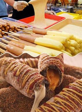 商用电炸锅芝士热狗棒机炸香式肠47312L油油机炸锅台单缸食品油炸