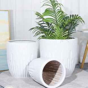 北百欧龟现代陶瓷大花盆简约搭盆栽特大2REiRZHK径背竹龙血口树绿