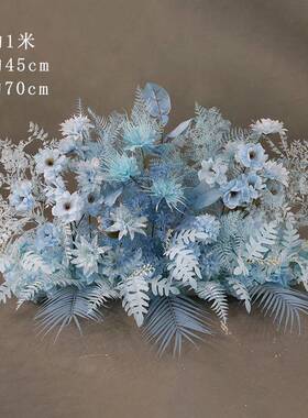 新款婚庆礼背堂排花盆花花艺仿真花路引QXR花景舞台装迎地宾区饰