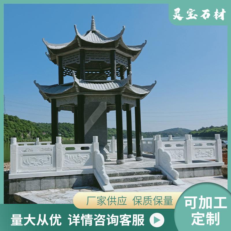 石雕栏杆汉白玉楼梯花瓶柱阳台柱露台庭院石柱子石材家用别墅扶