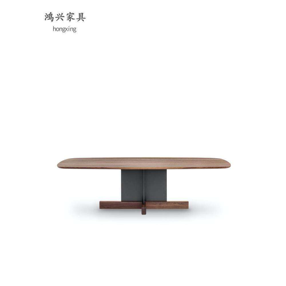 北美黑胡桃木餐桌悬浮意式全实木餐厅桌子原木歺桌简约椭圆形饭桌