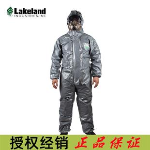 雷克兰CT3S428凯麦斯3防化服带帽连体衣灰色防护服防化学品耐酸碱