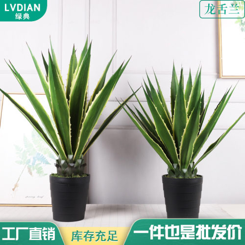 北欧仿真龙舌兰PU植物绿植盆栽假绿植批发客厅装饰家居仿真龙舌兰