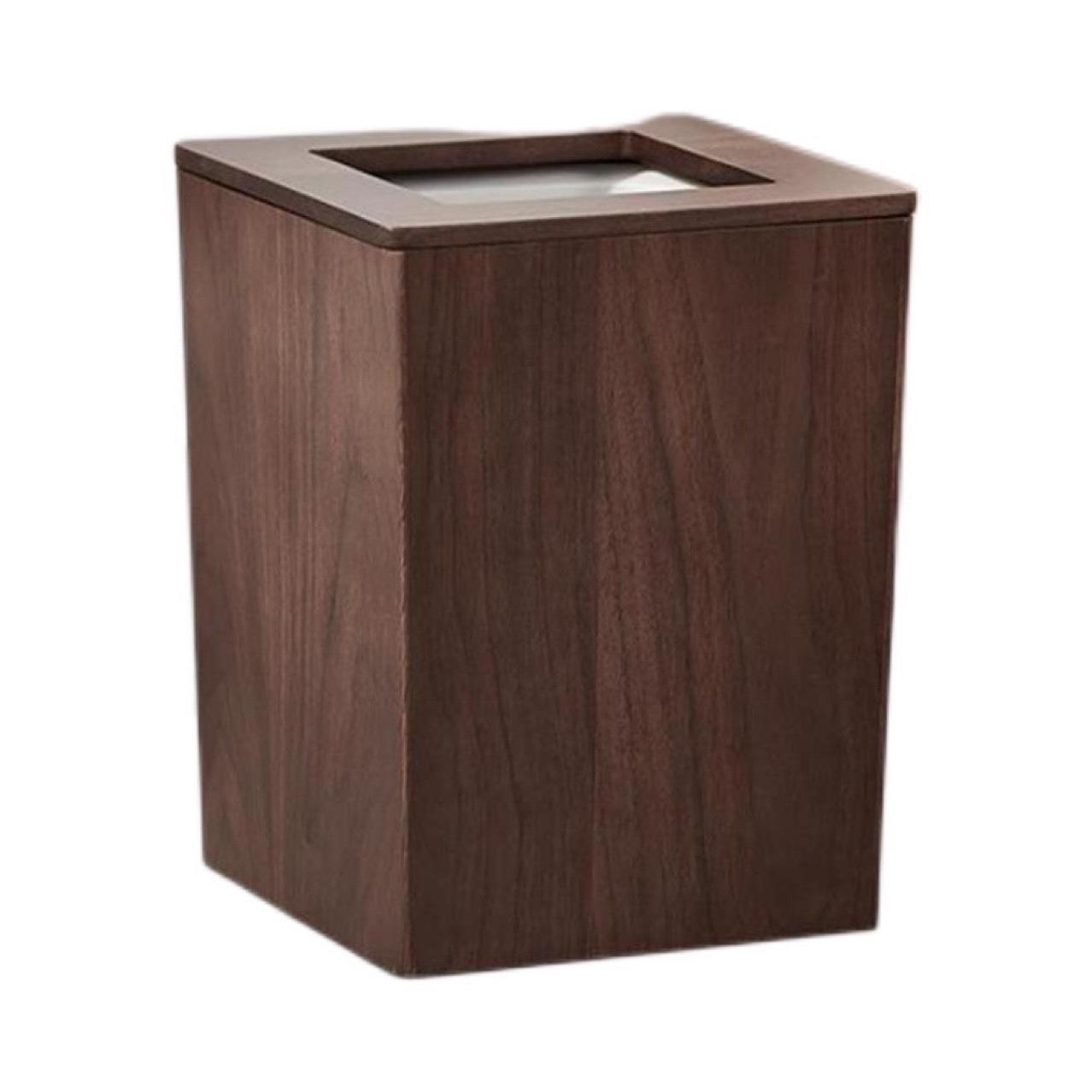 复古创意客厅木质垃圾桶家用厕所厨房新中式实木纸篓带盖垃圾筒