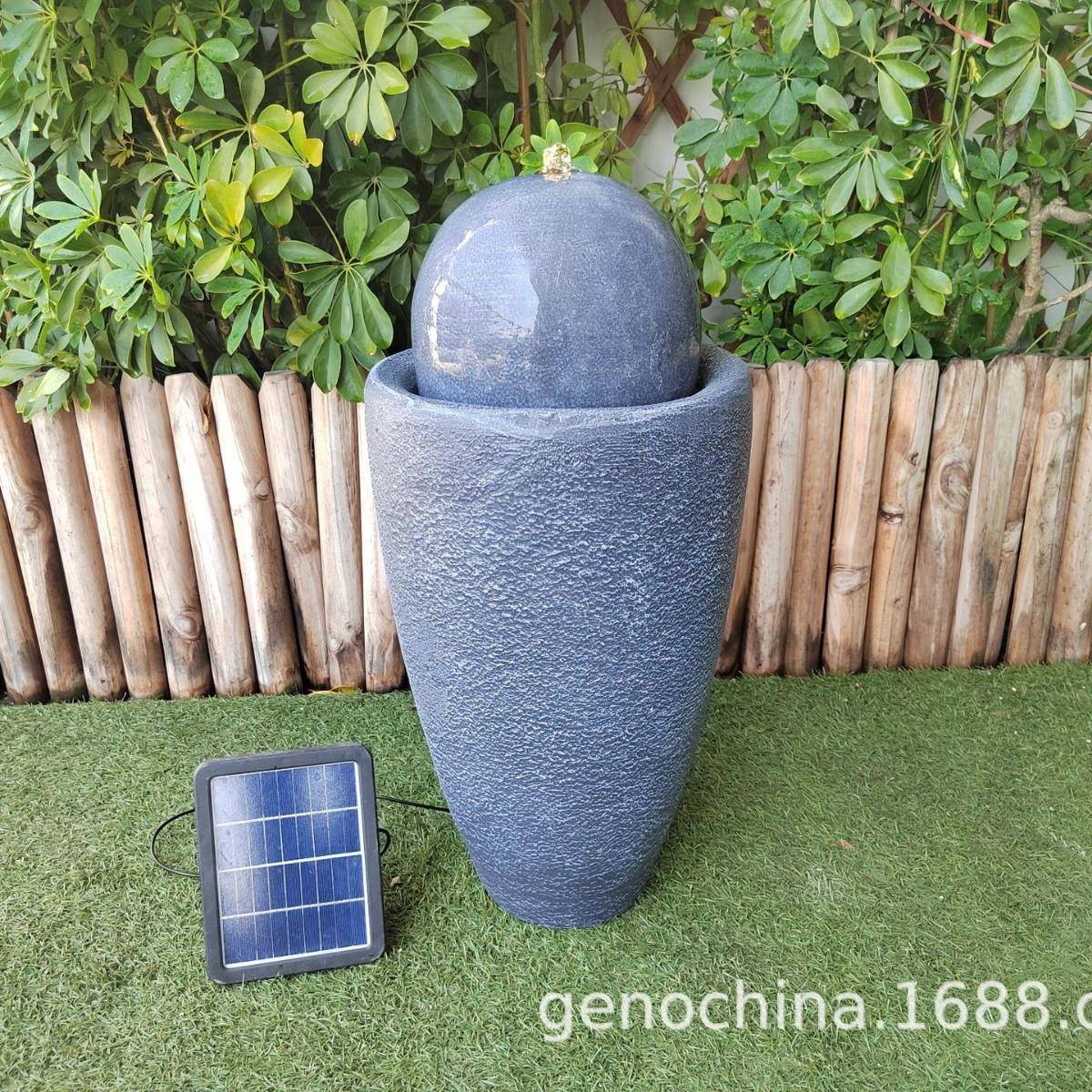 环保太阳能室内户外景观通用流水工艺品装饰流水生财喷泉摆件-3