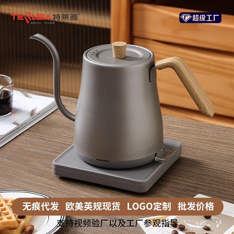 细长嘴电热家用烧水壶泡茶专用热水壶钛合金色电热水壶电咖啡壶