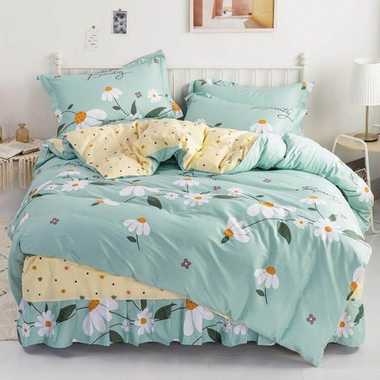 新款纯棉四件套床裙式全棉带裙边床罩款1.8m米被套公主风床上用品