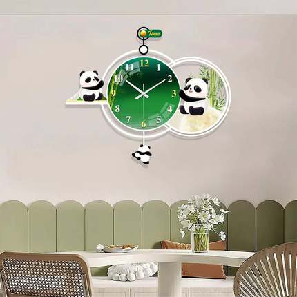 国宝熊挂猫网红创意钟表感钟客厅厅高级家用餐卧室挂墙ADC01/XD时