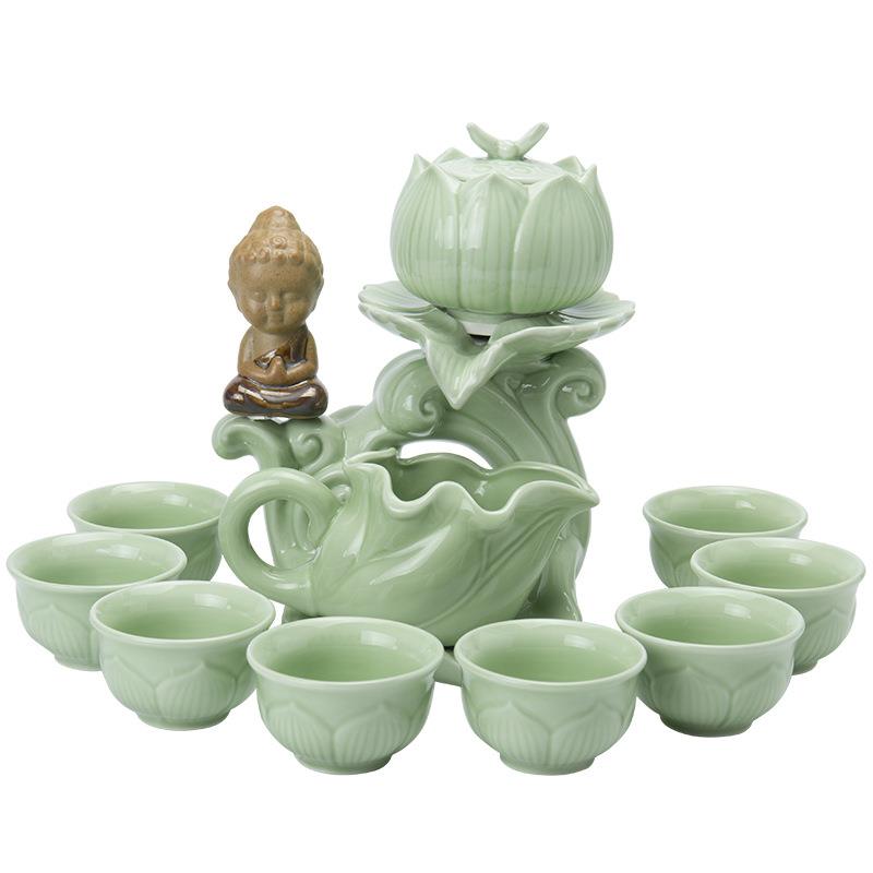 功茶半全茶自动懒人冲器家用石磨泡茶壶茶杯现代简约runqi100旋转