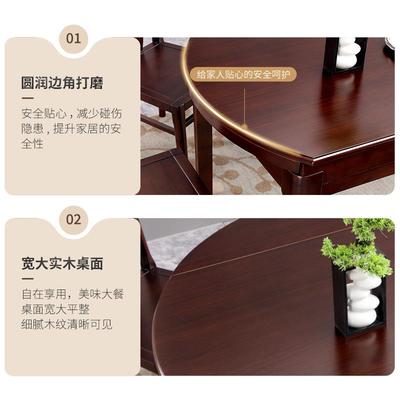 实桌木餐桌可变圆桌小户型家用桌子代现约简饭可伸缩折叠圆桌