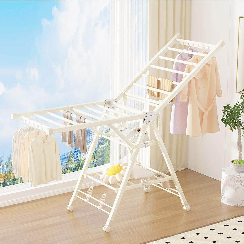 家用阳台晾衣架晾衣架落落地卧室内衣不加锈钢晒折叠晾架晒被子服