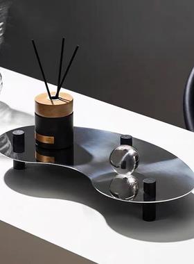 ES-A6409现代简装约创意不锈室钢托盘桌面软饰品客厅茶居几玄关办