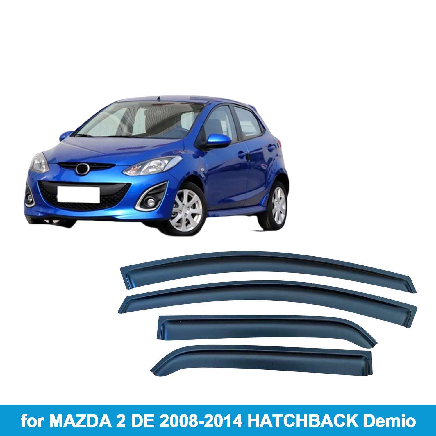 适用马自达Mazda 2 Demio 5-Door 2008-2014晴雨挡侧窗导流板雨眉