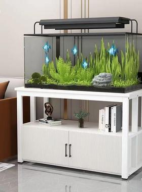 DHB鱼缸柜现代约金属承简重鱼缸底柜带家用鱼客缸架厅鱼缸底座门