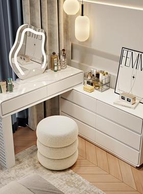 极窄30梳斗妆台一体柜卧室床尾柜小超窄化妆奶油风GZU收台纳柜