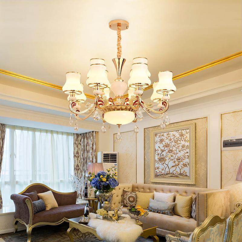 欧式锌合水金晶吊灯卧简欧客屋厅餐厅灯室现代简128约三室两厅全,家装灯饰光源,智能吊灯,淘宝优惠券,粉丝福利购,淘宝优惠卷