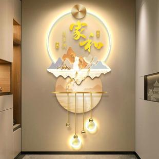 现代轻奢关装 玄饰画家人和万事走廊3591过道兴LED灯光挂画体感应