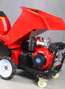 工直式发电杂启动柴油碎枝机农场果园SWX枝破碎机厂推车树枝粉碎