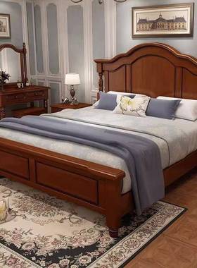 美式实木8床1.米双床主卧1WRV.m欧式奢华轻奢软靠人公主床储5物婚