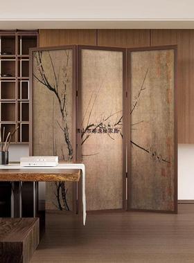 简约厅可移RUW办动木质屏风隔断客实木关入户家用酒玄店公室折叠