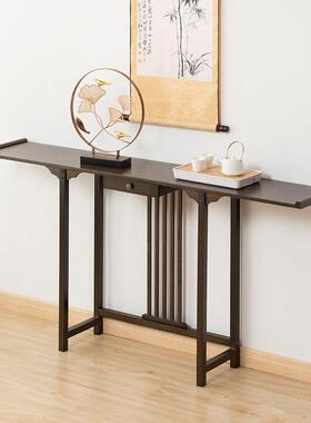 新中式玄关桌入案几木QLN现代简约户极门实厅柜条案置物桌窄走廊