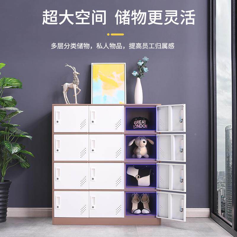 制幼儿园书包柜教室学11231生小柜子皮彩色收铁纳更衣储柜柜带锁