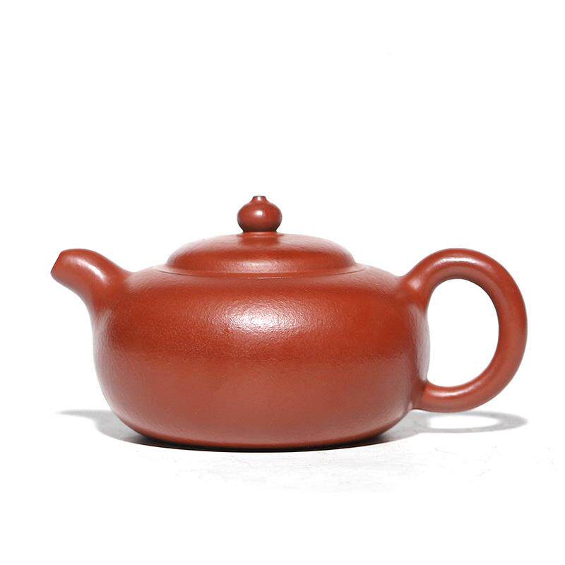 宜兴紫砂盖壶纯手c1工卡茶壶家用30目皱皮220c简约朱朱泥茗香