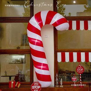 249圣诞节装 饰品充门气爬墙圣诞老人布挂件耶氛诞头围场景置圣诞