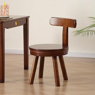 实木小圆凳可UFQ旋椅转靠背小子简约茶几凳靠凳背椅矮儿童凳家用