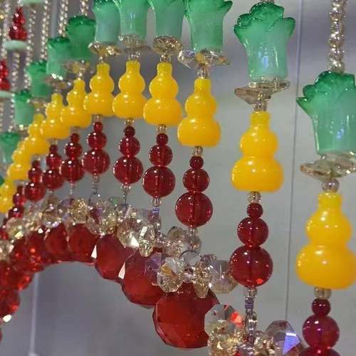 水晶门帘道红色百福中式水挂帘适合卧室客厅/过/玄关ZHSJML/装饰