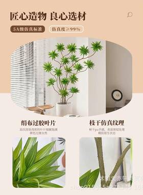 真绿百合竹高轻奢大型仿仿NOG生植假绿植禄氛围树室内客厅装端饰