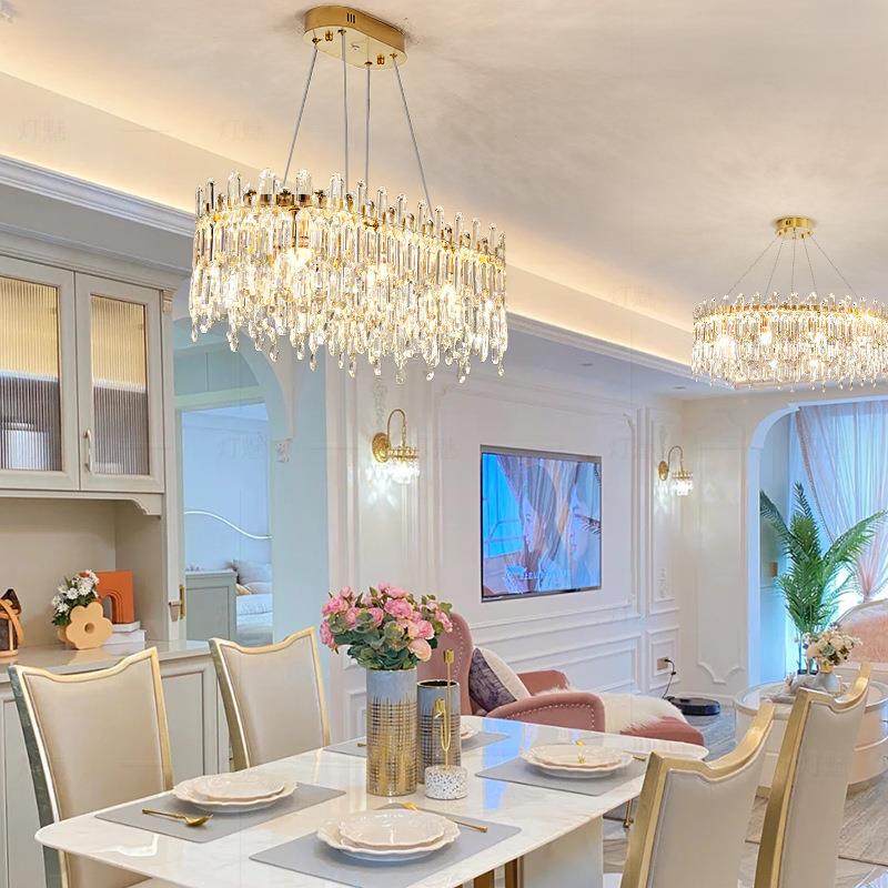 轻奢晶866水灯吊现代简约客厅灯205年新款奢2华大气主卧室设计师