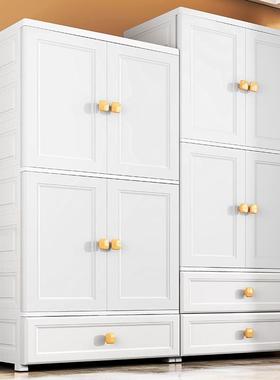 彭70宽度白色开式门收屉纳柜婴儿童衣超柜挂衣76343式隔层储物柜